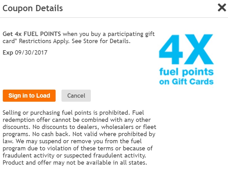 a screenshot of a fuel points