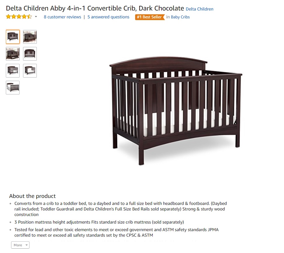 a crib with a crib on a website