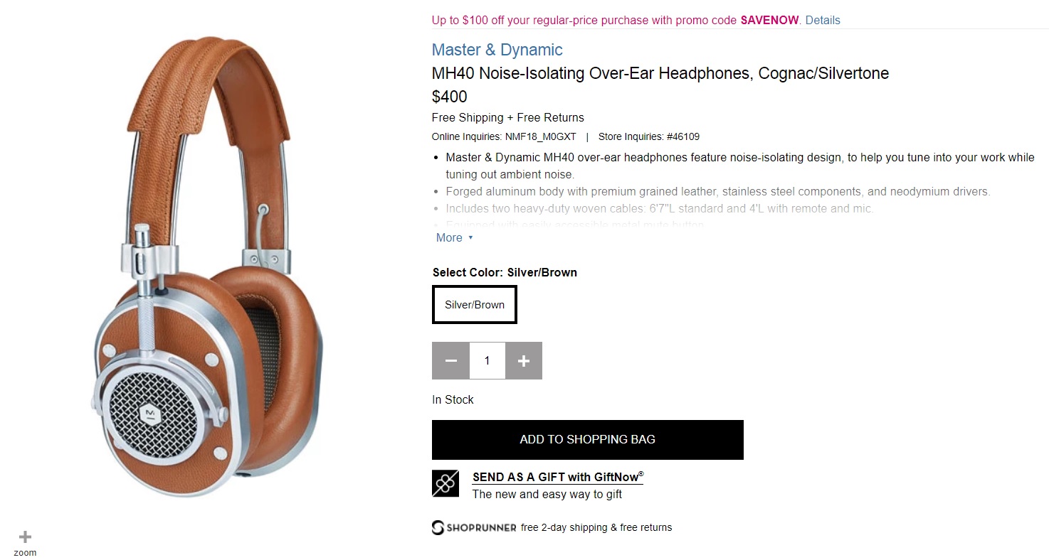 a brown headphones with a black text