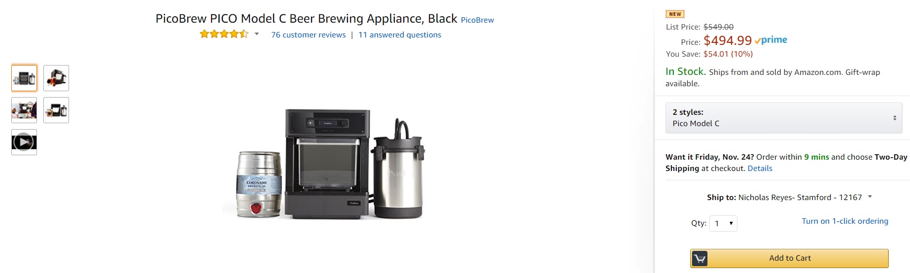 a black and silver coffee maker
