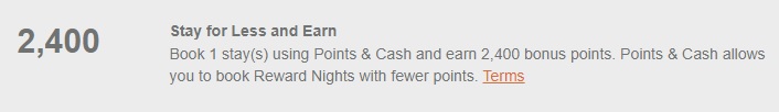 IHG Points & Cash Accelerate offer