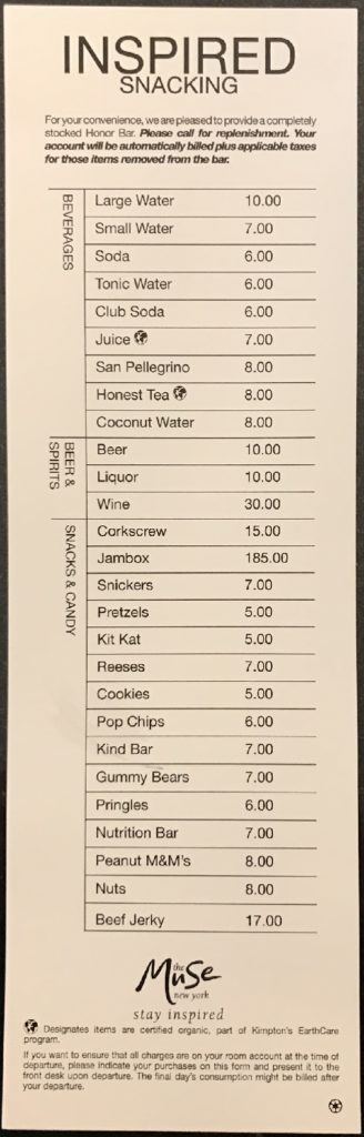 a paper with a price list