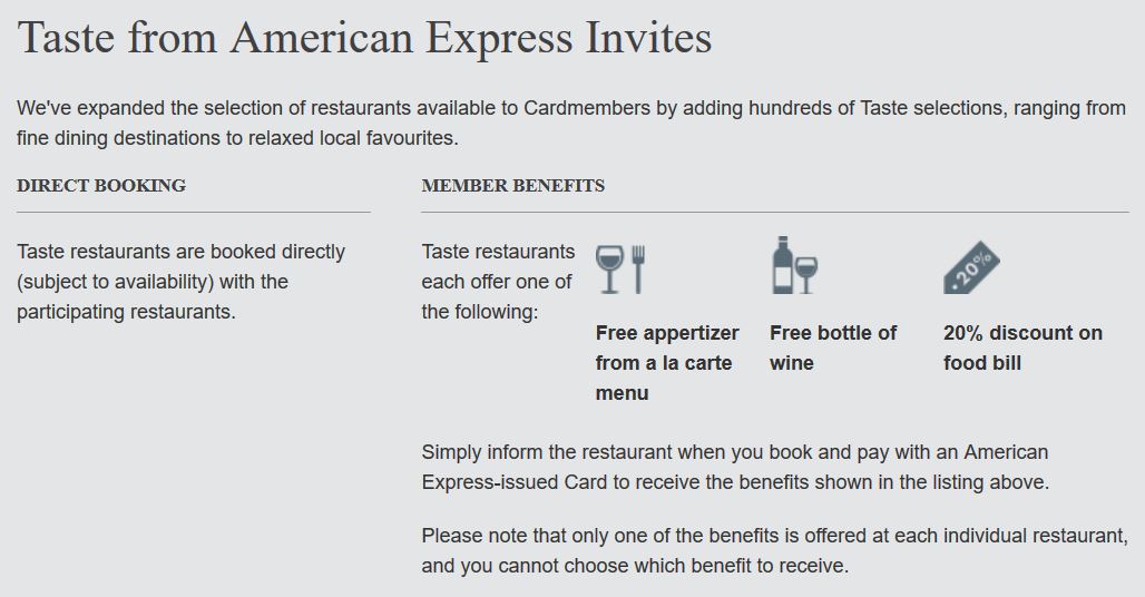 Taste from American Express Invites