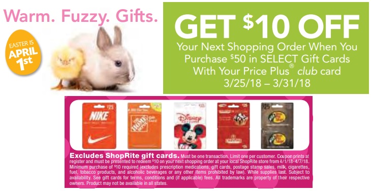 ShopRite Gift Card Promo 03.25.18-03.31.18