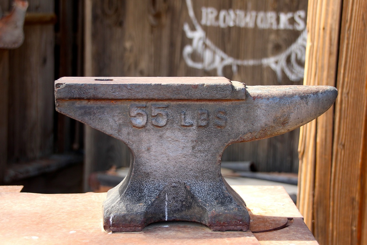 an anvil on a table