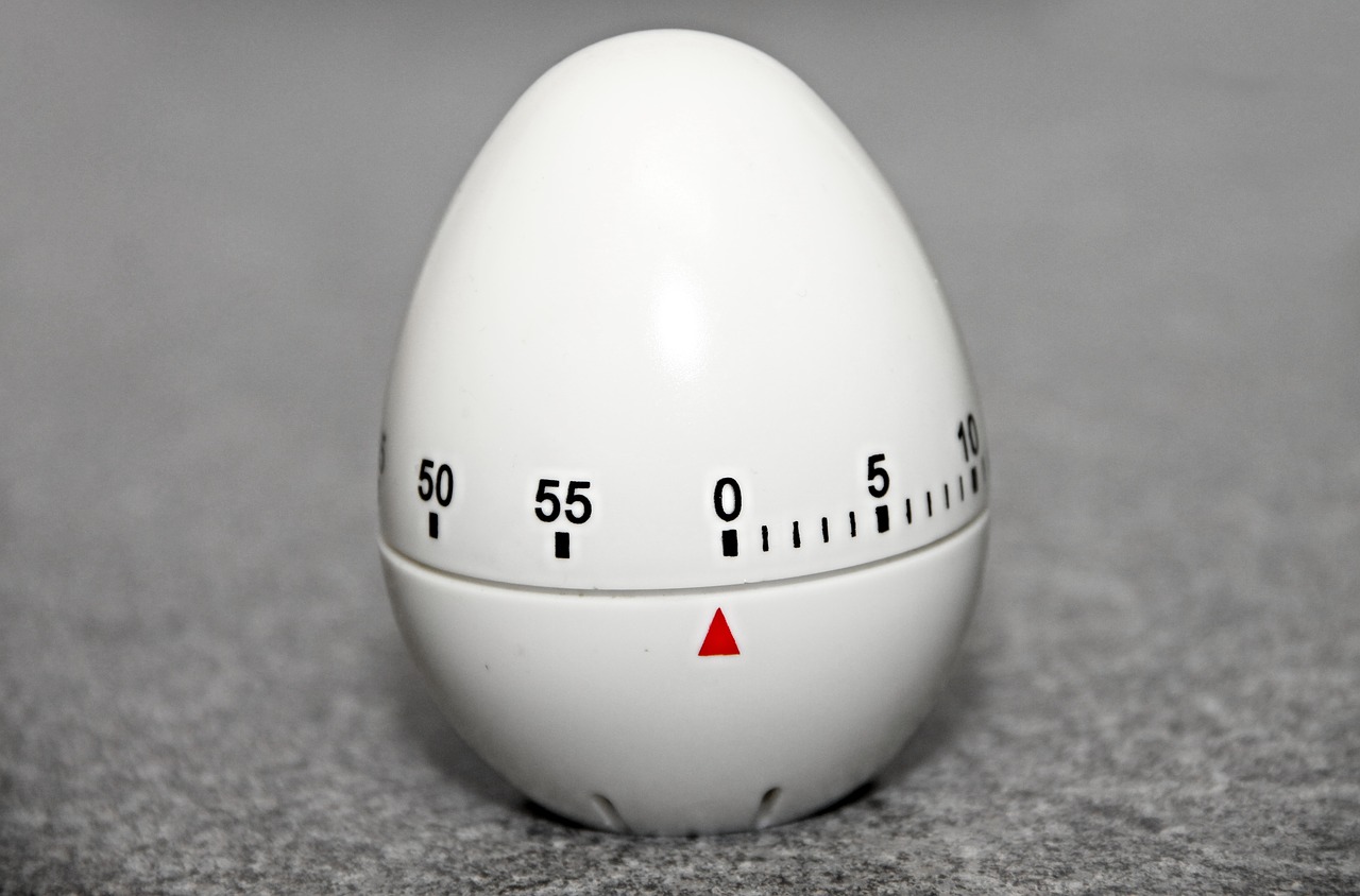 a white egg shaped timer