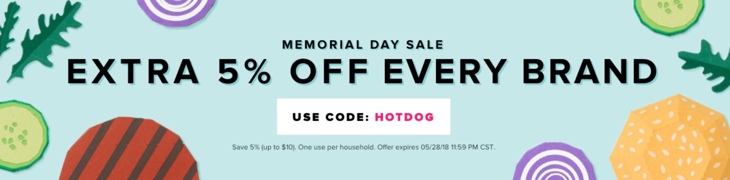 a memorial day sale with a blue background
