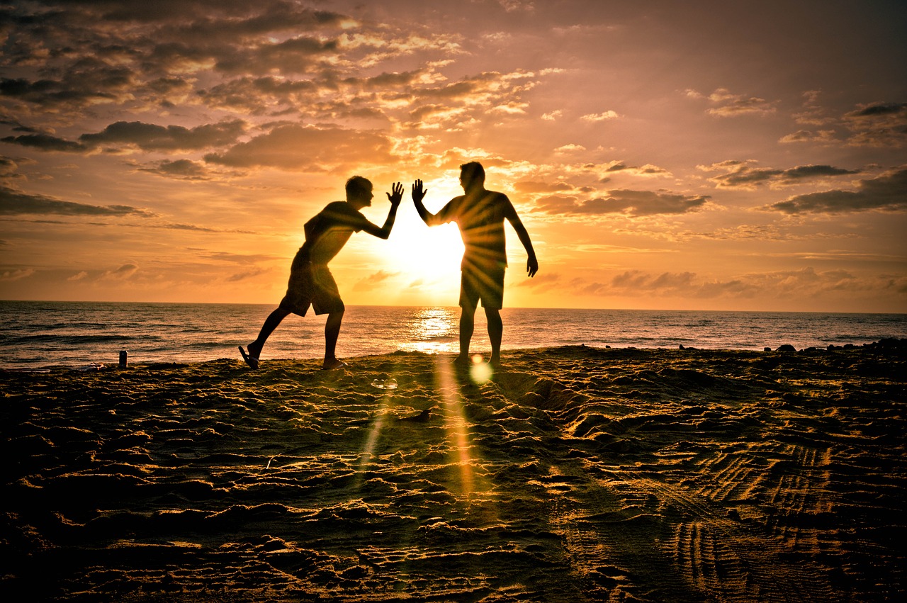 two people on a beach