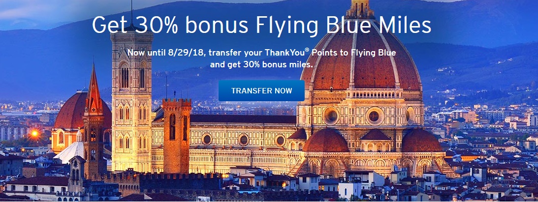 Citi ThankYou Flying Blue Transfer Bonus