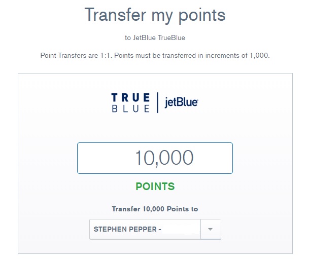 Chase JetBlue Transfer Partner