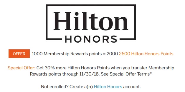Membership Rewards Hilton Honors Transfer Bonus