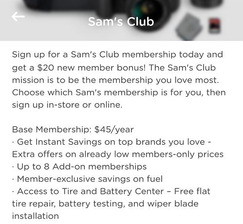 Sam's Club Membership Offer Dosh App