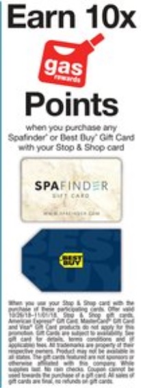 a white and blue gift card with text