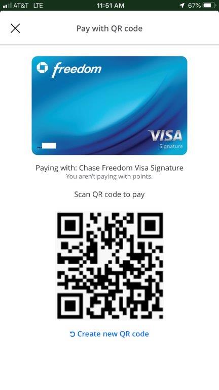 a qr code and a credit card