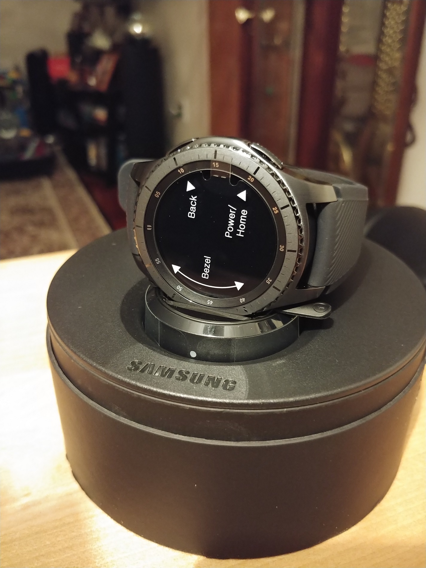 a smart watch on a charging device
