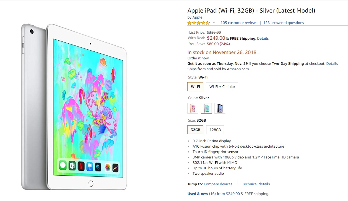 a white tablet with colorful artwork on it