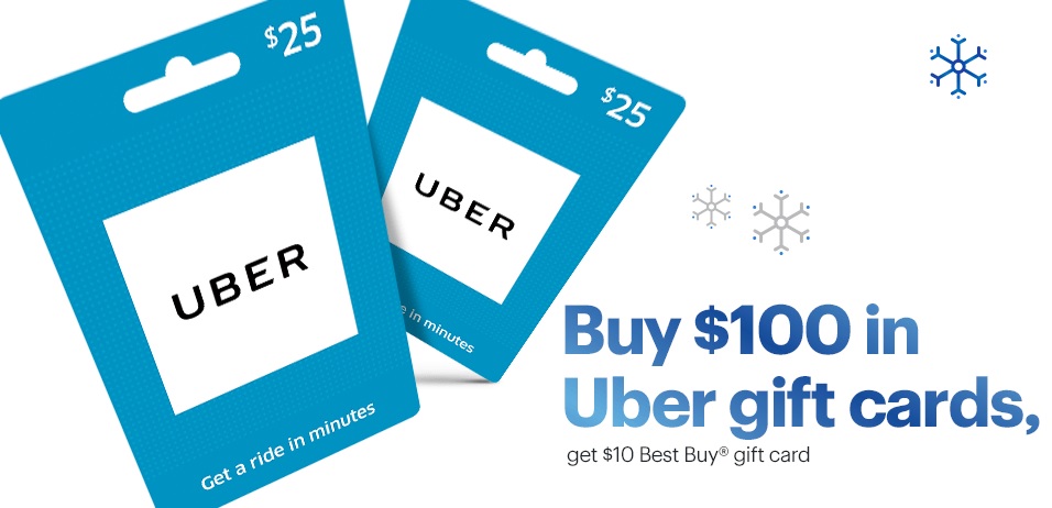 (EXPIRED) Best Buy Purchase 4x 25 Uber Gift Cards, Get