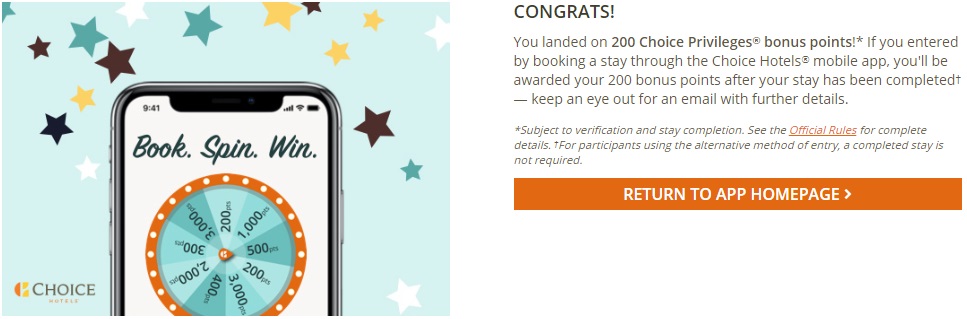 Choice Hotels Free Points