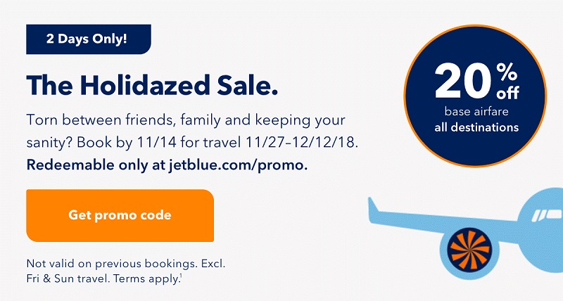 JetBlue Holidazed Sale