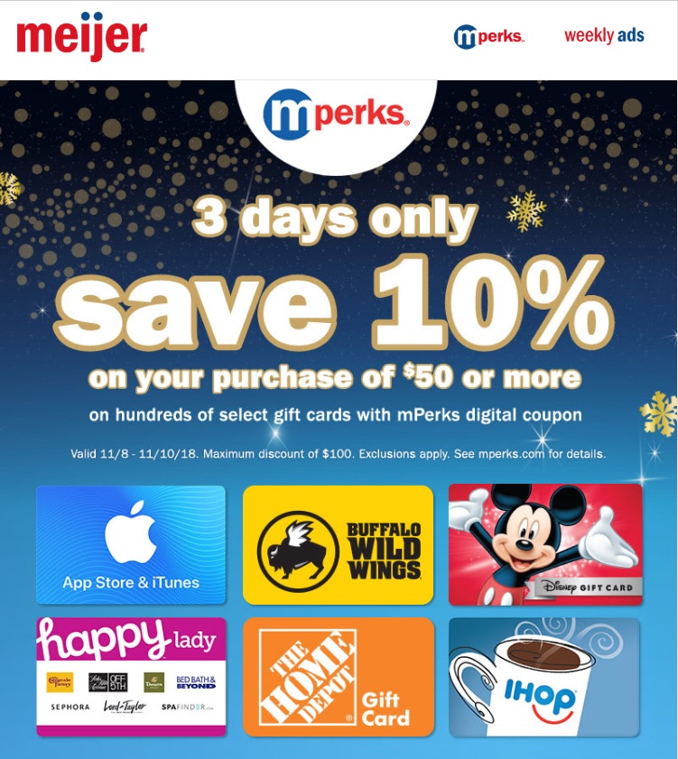 (EXPIRED) 10 off up to 1K in gift cards at Meijer [11/8