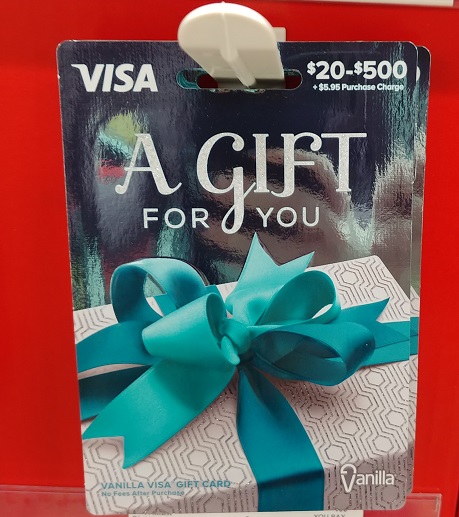 a gift card with a blue bow