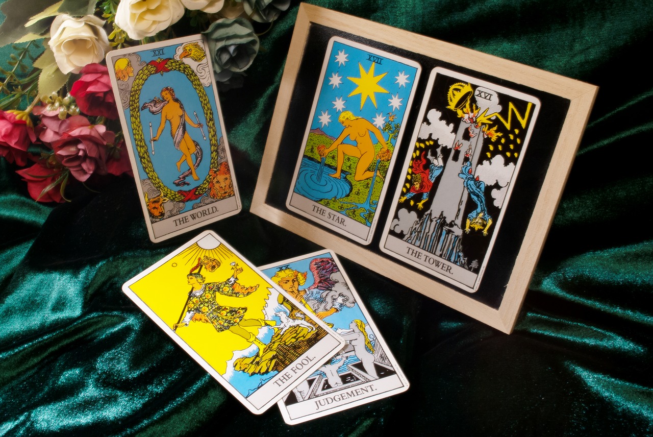 a group of cards in a wooden frame