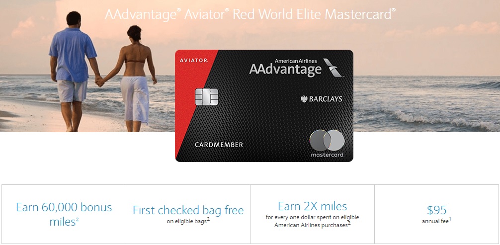 AAdvantage Aviator Red World Elite Mastercard 60,000 mile signup bonus