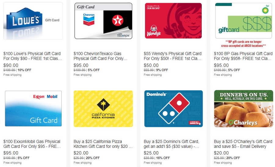 Domino's Gift Cards, $15 to $100