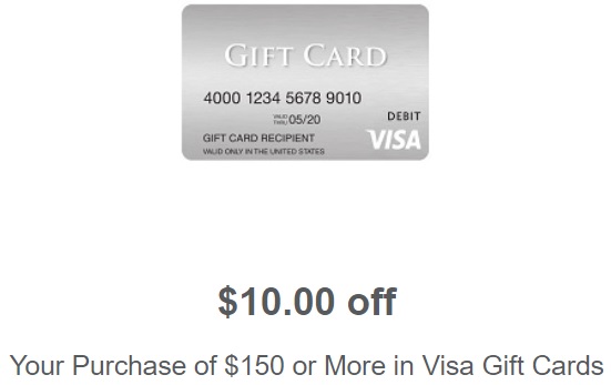 Meijer $10 Off $150 Visa Gift Cards