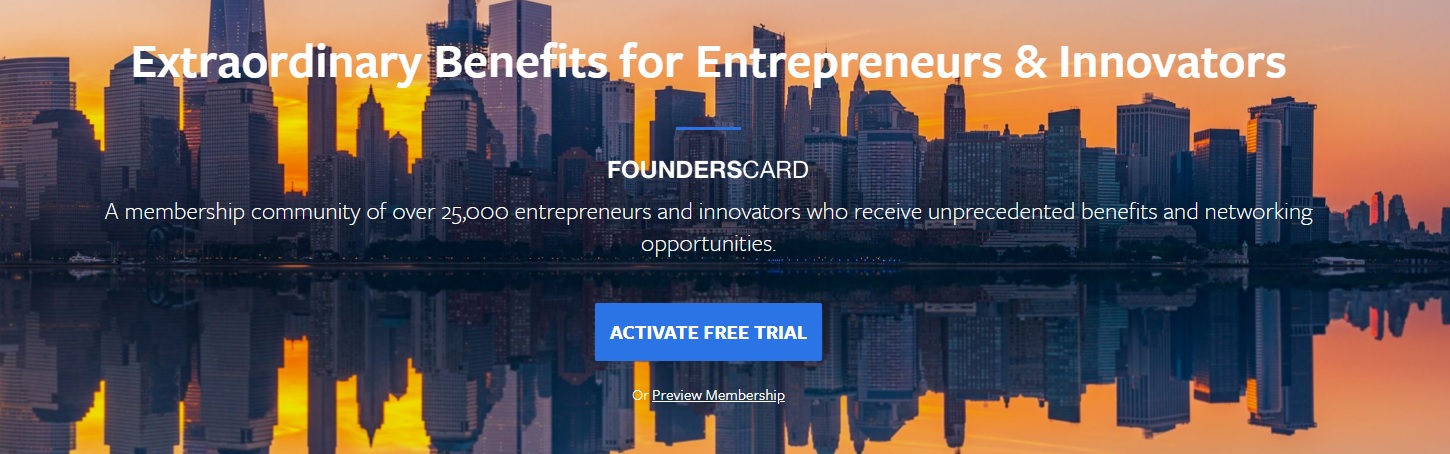 FoundersCard activate free trial