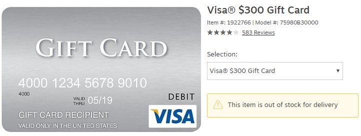 Staples Visa Mastercard Out Of Stock