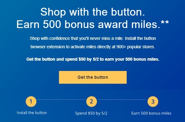 United MileagePlus Shopping Button 500 Bonus Miles