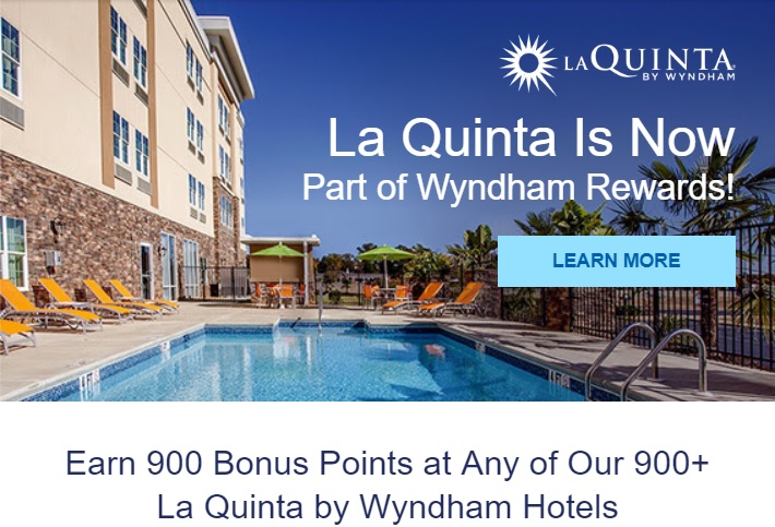 Wyndham Rewards La Quinta 900 Bonus Points