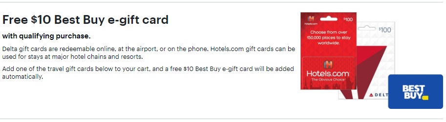 Best Buy Hotels.com Delta Gift Cards
