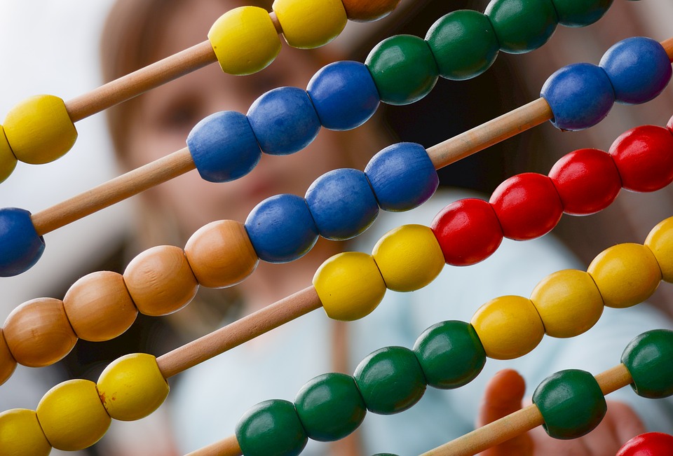 a close-up of colorful beads