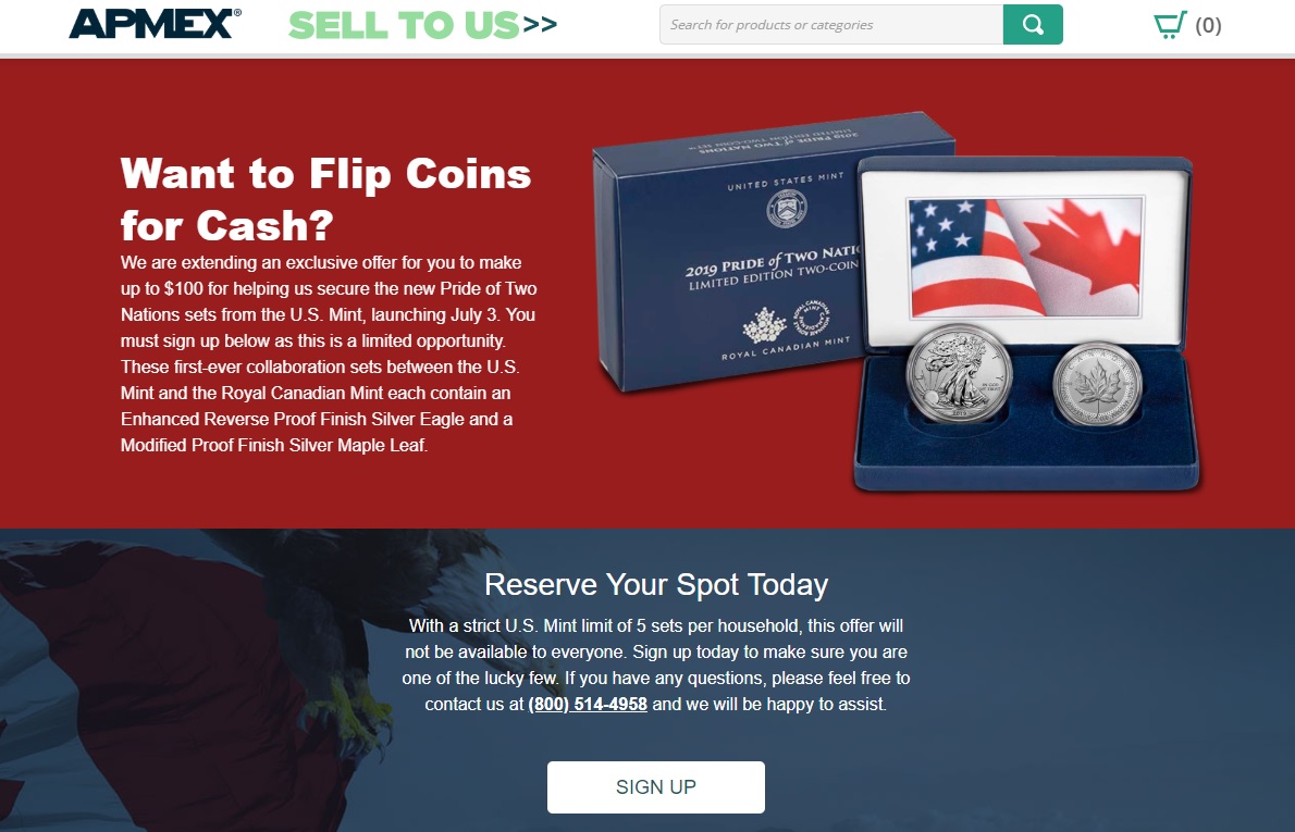 a silver coins in a box and a box with a flag
