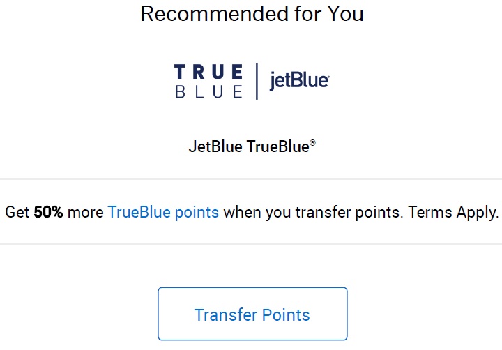 JetBlue American Express 50% Transfer Bonus