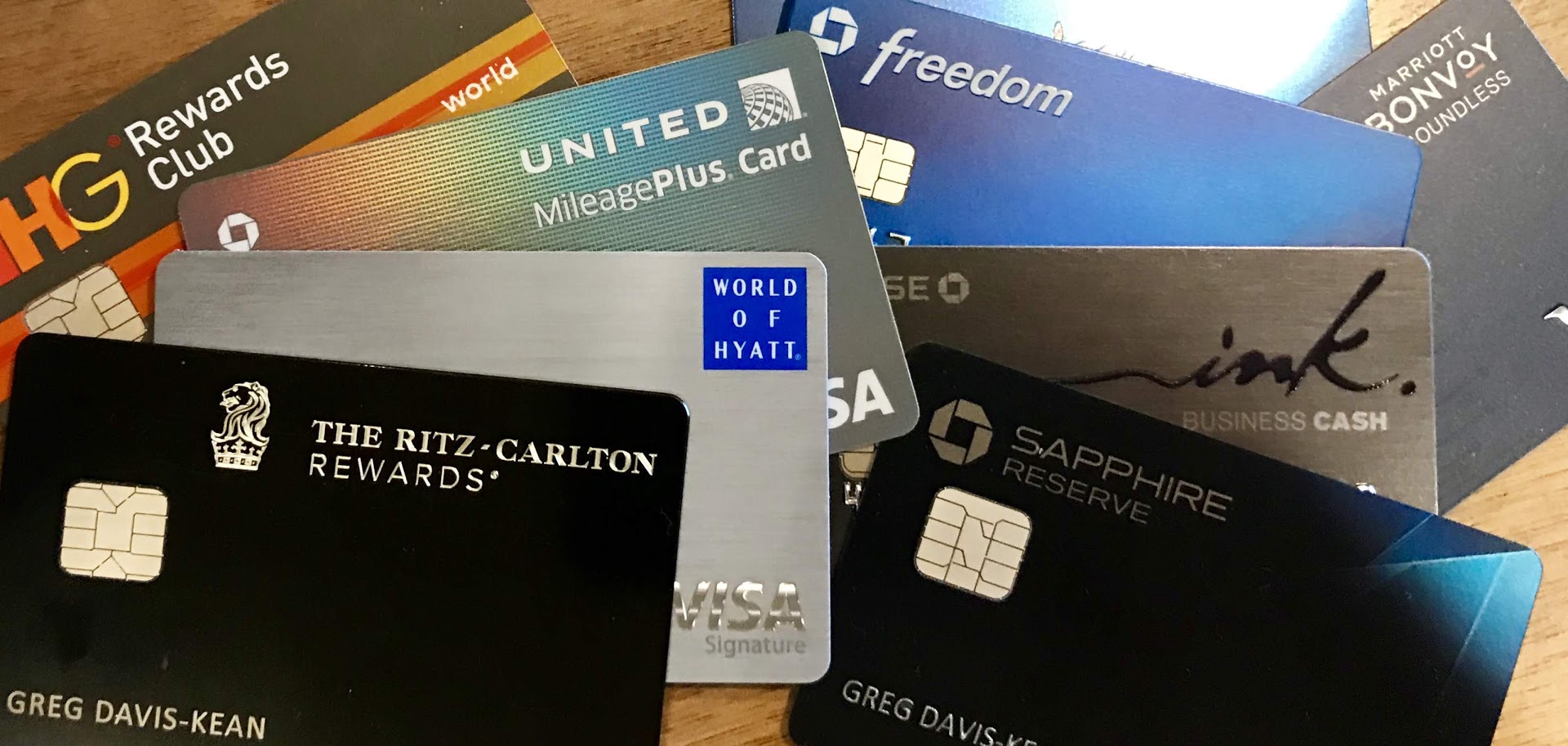 a group of credit cards