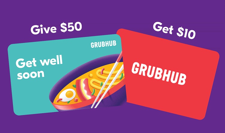 Grubhub Buy $50 Gift Card & Get $10 Gift Card Free