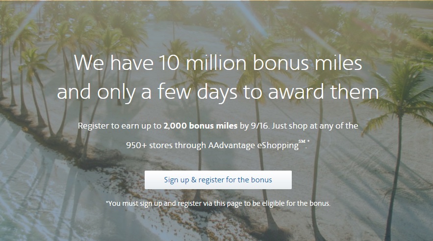 American Airlines Shopping Portal Bonus 09.16.19