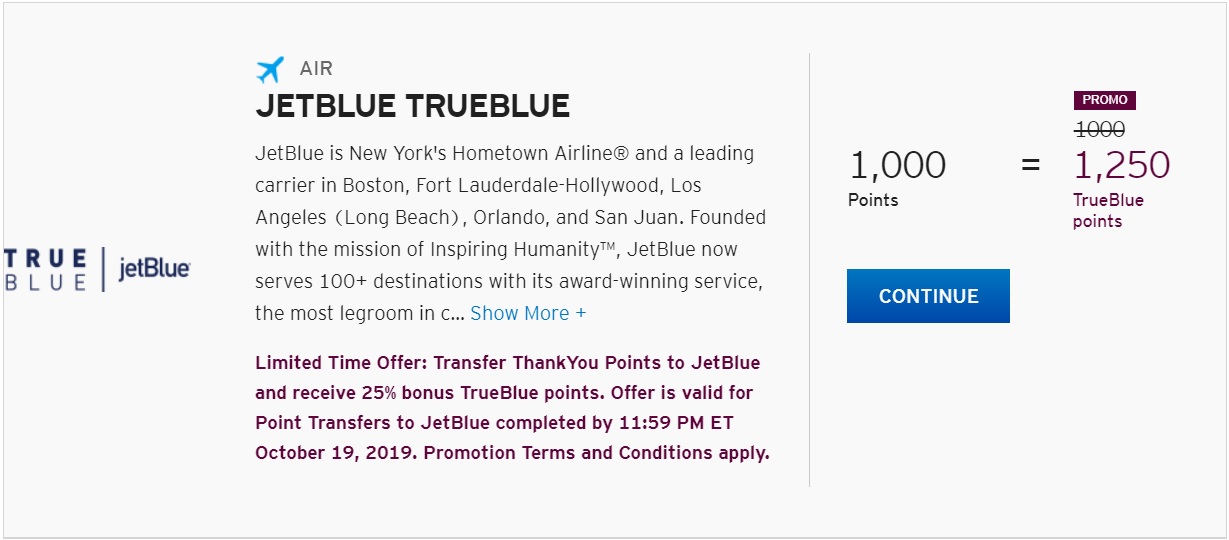 Citi JetBlue Transfer Bonus