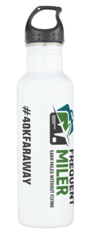 a white bottle with a black and green logo