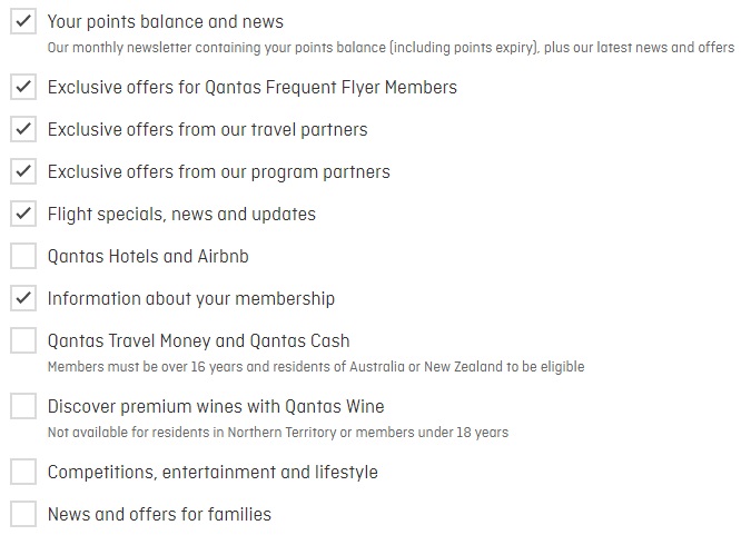 Qantas subscriptions