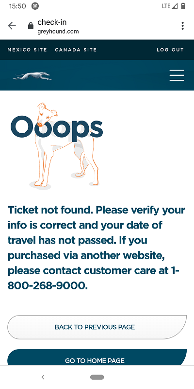 Greyhound Ticket Issue