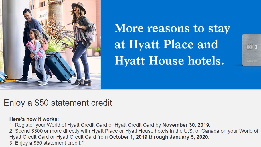 Hyatt credit card spending offer Hyatt Place Hyatt House