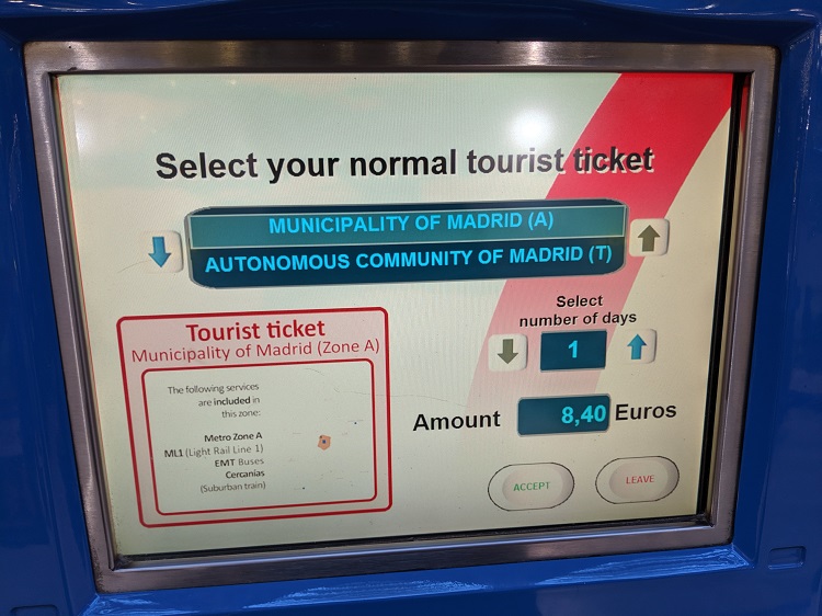 Madrid tourist ticket