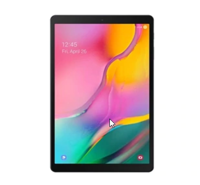 a tablet with a colorful screen