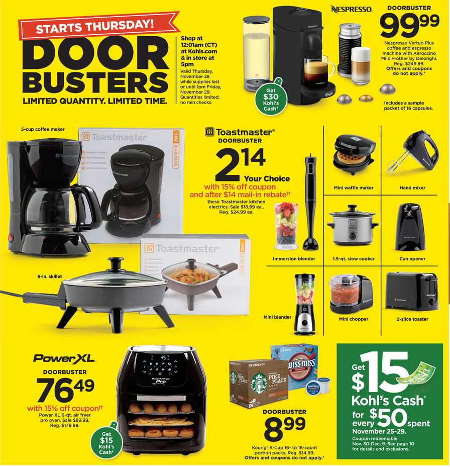 Kohls black deals friday kitchen appliances