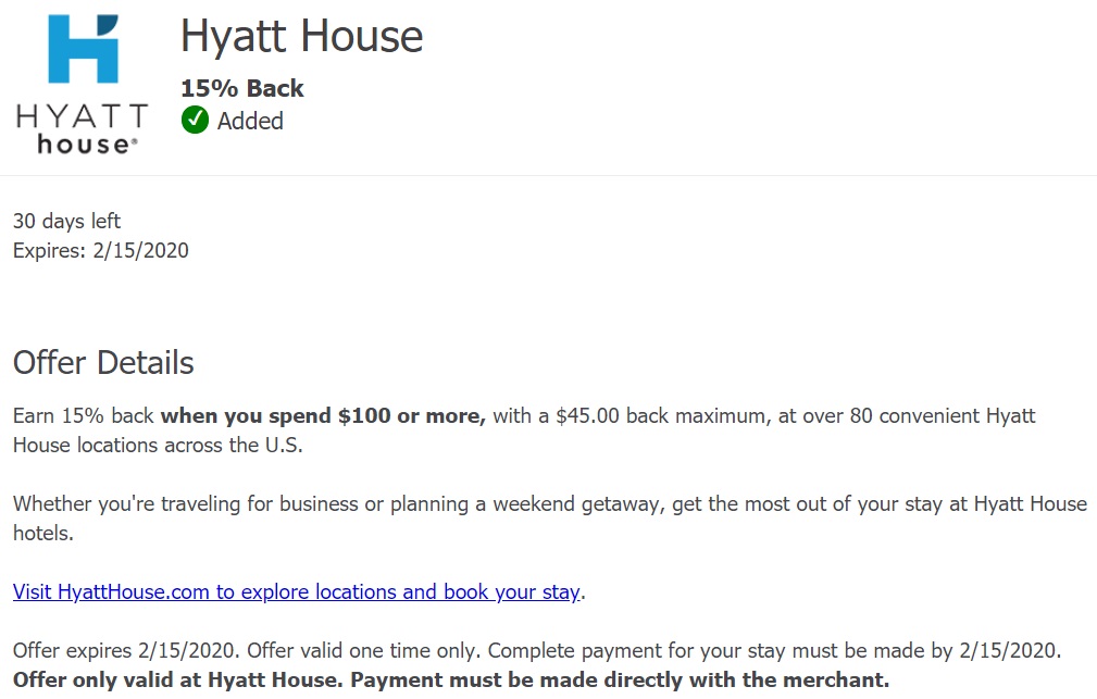 Hyatt House Chase Offer 02.15.20