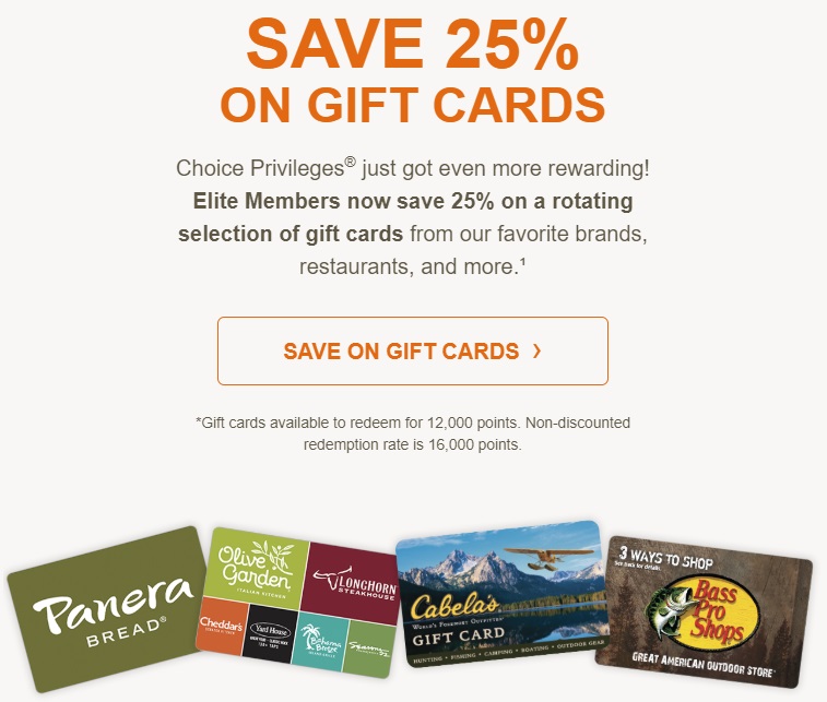 Choice Gold Elite Gift Cards